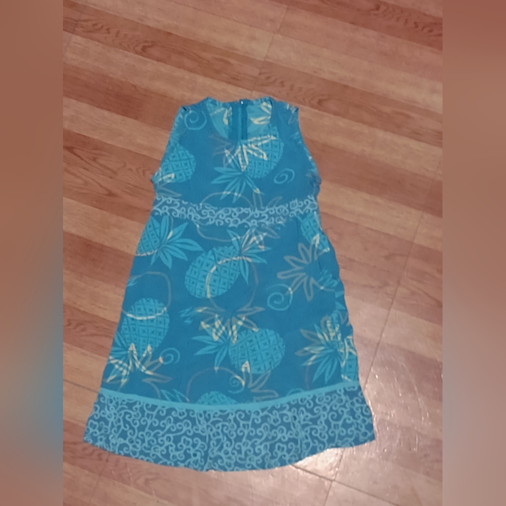 Blue Ginger Hawaiian Print Sun Dress Girls 3